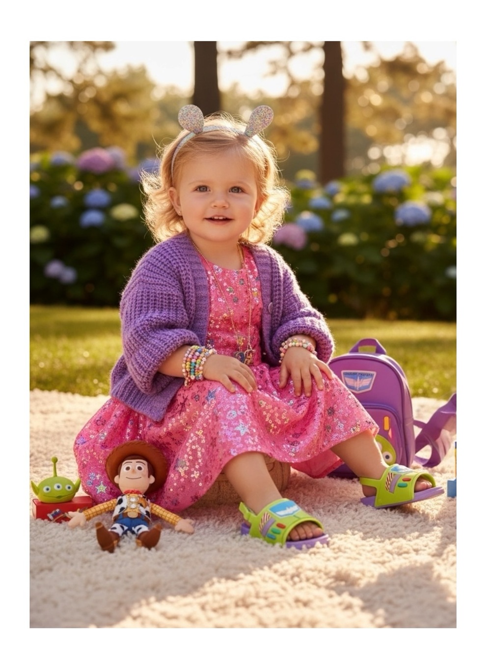 new Mini Melissa ミ★ Disney Pixar Toy Story Scented Sandals ミ★ Lilac Green ミ★ 7